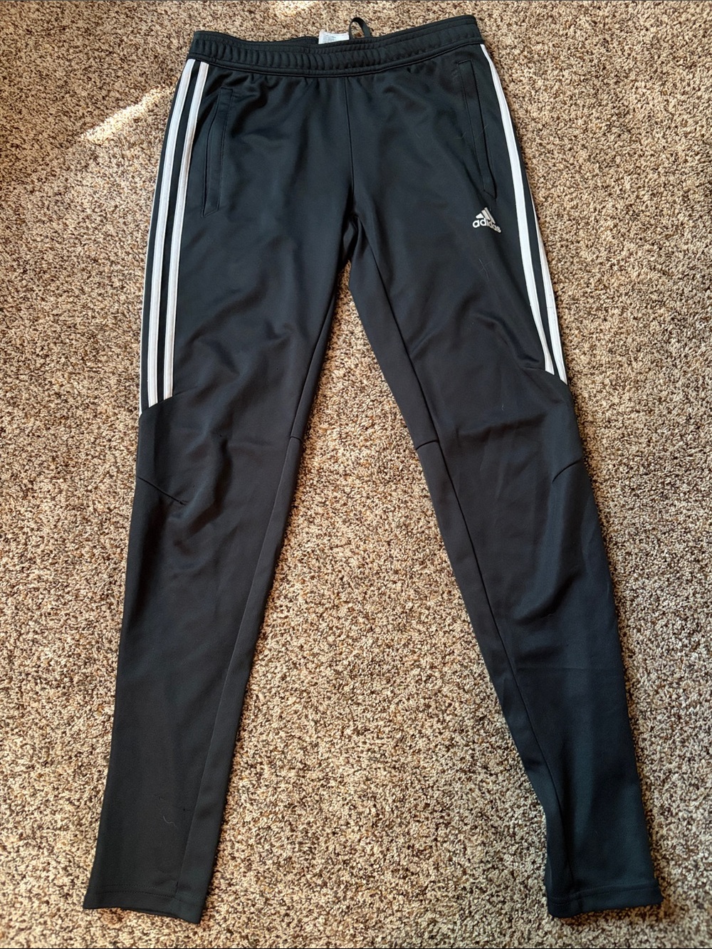 adidas dark gray Track Joggers with White Stripe